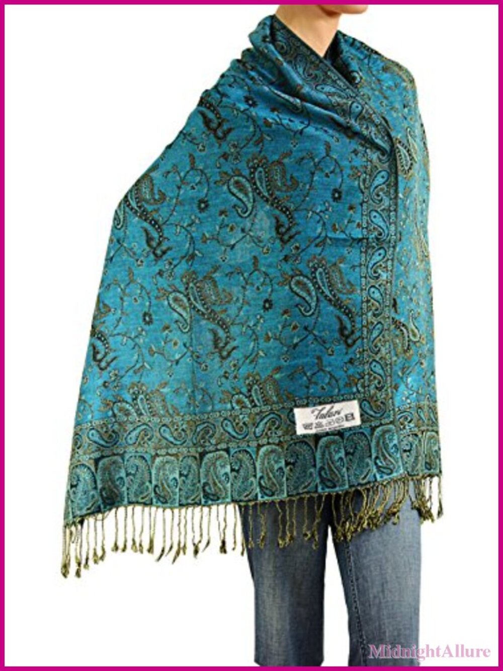 Reversible Paisley Pashmina Shawl Wrap Scarf Evening Dress
